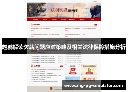 赵鹏解读欠薪问题应对策略及相关法律保障措施分析