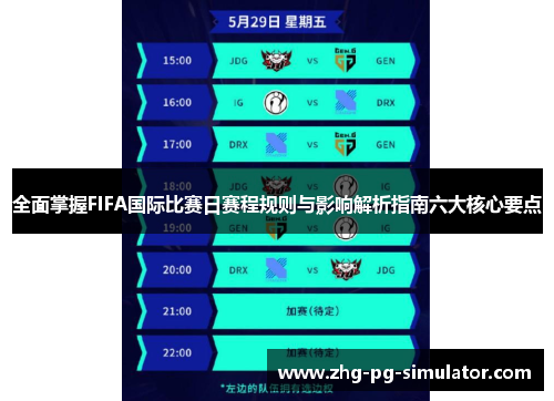 全面掌握FIFA国际比赛日赛程规则与影响解析指南六大核心要点